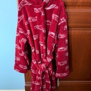 Petit Lem Boys Plush Hooded Bathrobe